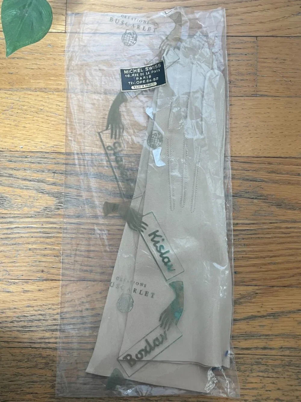 Vintage Kislav Gloves Suede Tan Size 6 11" NWT Made in France - Picture 2 of 11